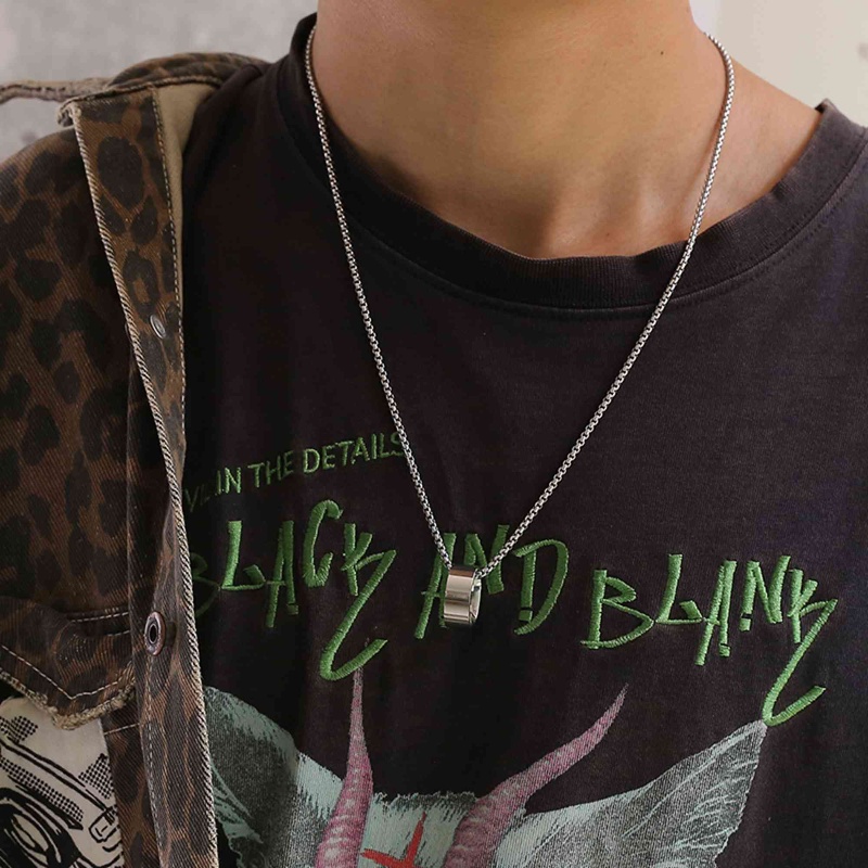 Dây chuyền thép không gỉ WC057 5040 mặt nhẫn phong cách vintage