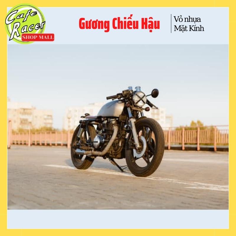 Gương chiếu hậu tròn gắn xe máy độ Tracker Classic xoay 360  2 bên như 1