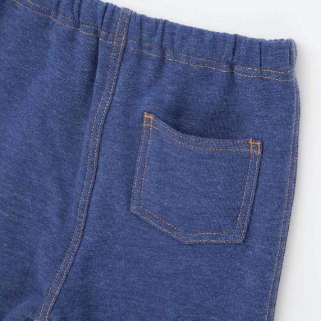 Quần legging giả jeans ôm màu đen Uniqlo chất cotton siêu mềm