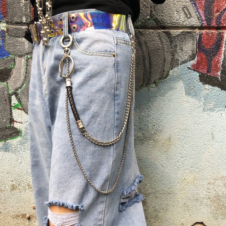 [Hàng Có Sẵn] Miễn Phí Giao Hàng Thật Quần Hip Hop Hai Lớp Dây Xích 1275 Phong Cách Harajuku Cho Nam Và Nữ