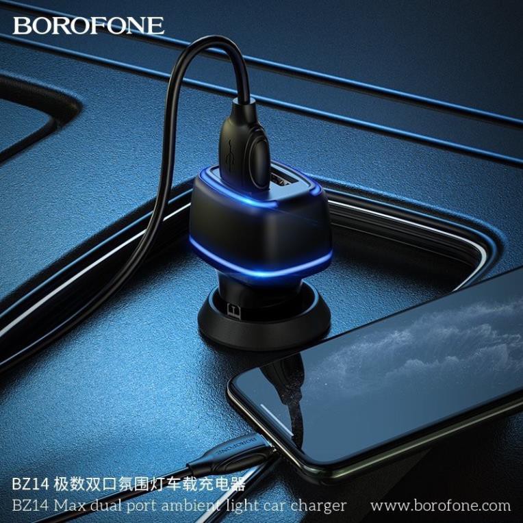 Tẩu sạc nhanh Borofone BZ14 12W có 2 cổng USB
