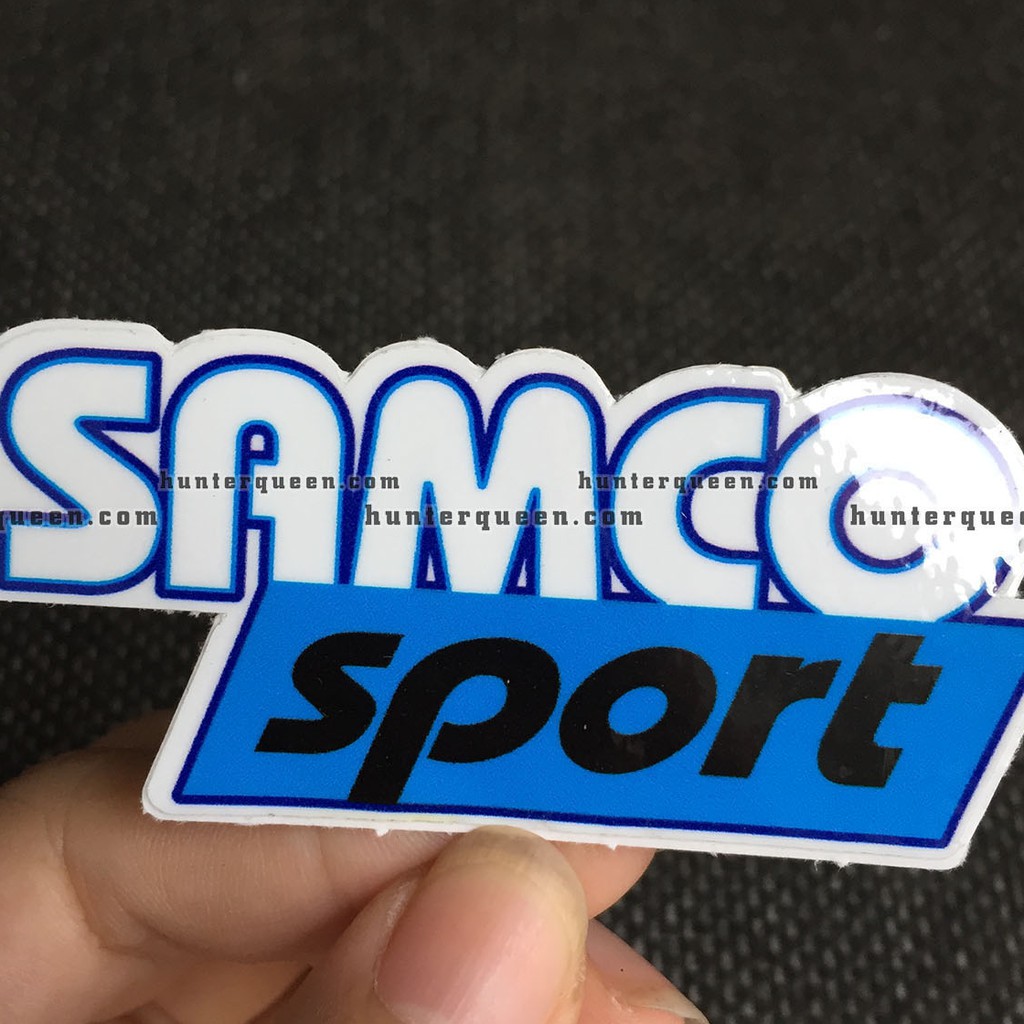 SAMCO[7.5x3.5cm] decal cao cấp chống nước, sắc nét, bền màu, dính chặt. Hình dán logo trang trí mọi nơi