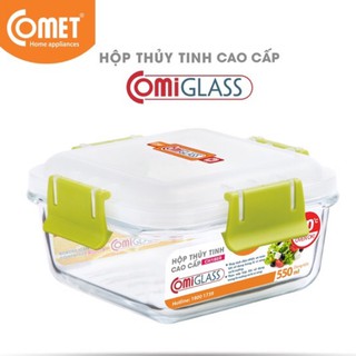 Hôp đựng thực phẩm thuỷ tinh 550ml Comet CH18-59 (hộp vuông)