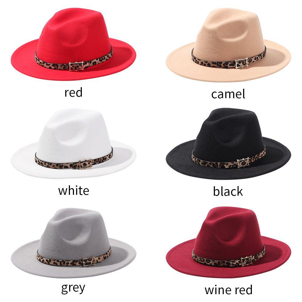 MELODG Mũ Rộng Vành Họa Tiết Da Báo Cá Tính Cho Nữ