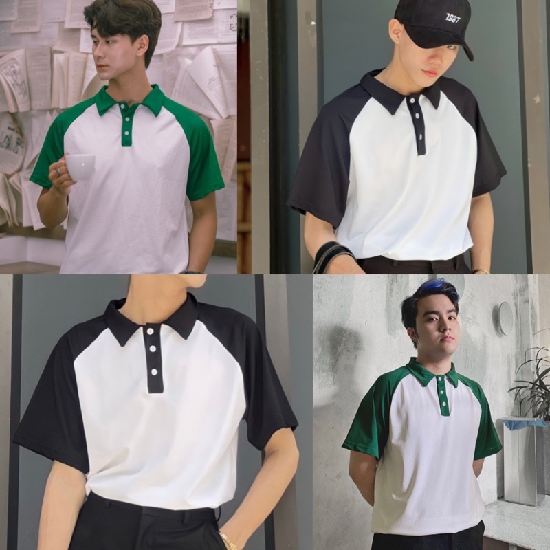 Áo Thun Polo Nam Raglan Vải Cá Sấu Premium Mr Smile 99 Shop