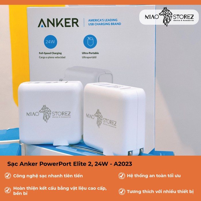 Miao - Sạc Anker PowerPort Elite 2, 24W - A2023