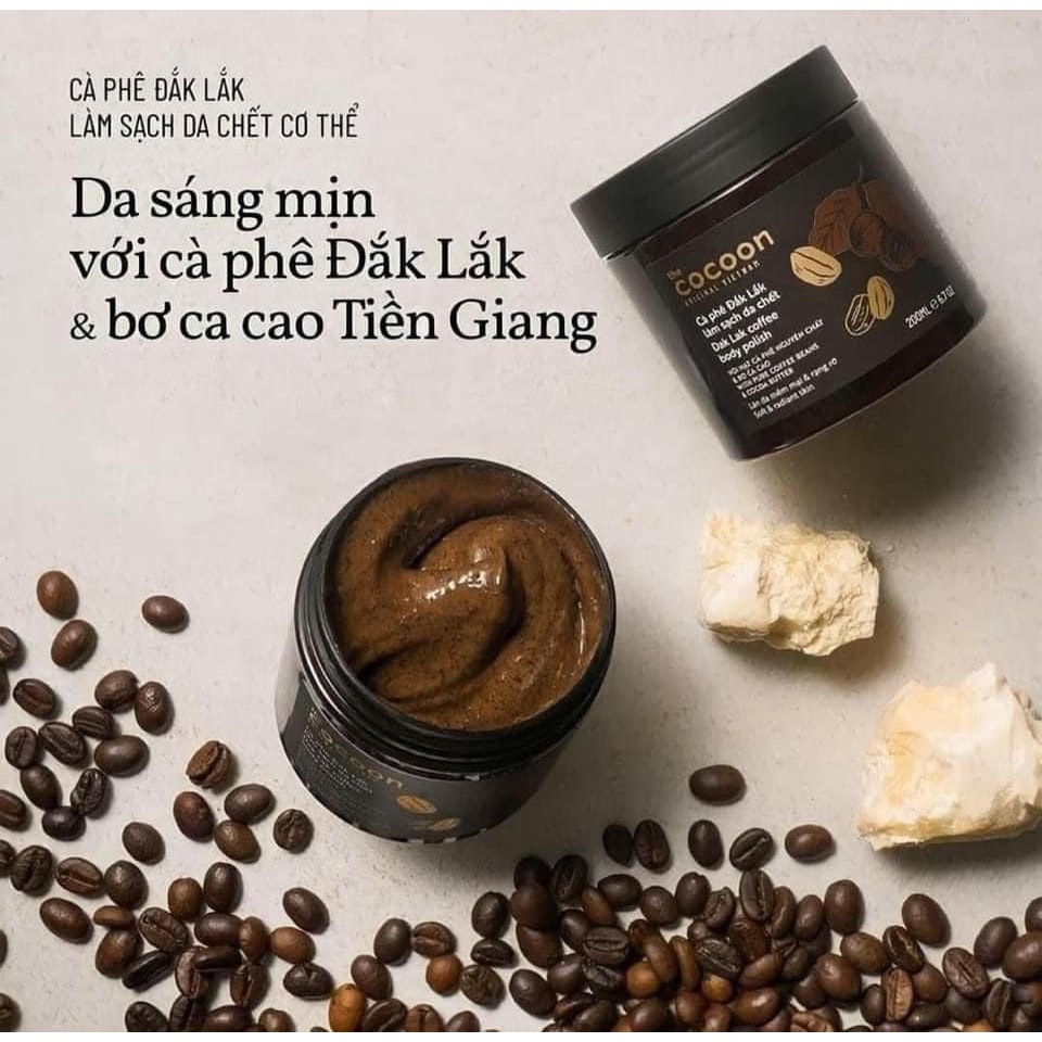 Tẩy da chết Body Cocoon cà phê 200ml - Tẩy tế bào chết body THE COCOON | BigBuy360 - bigbuy360.vn