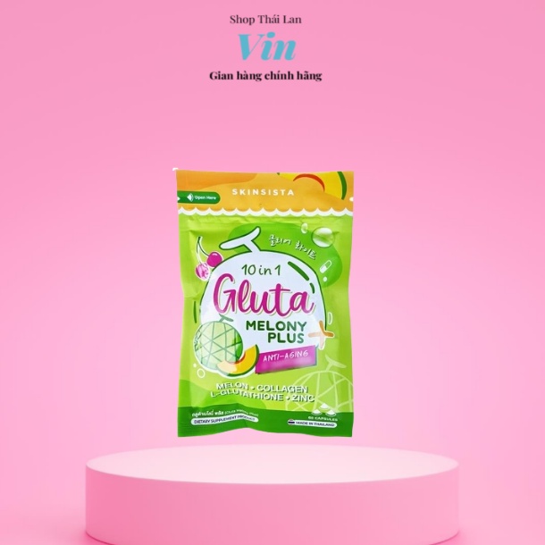 Viên uống trắng da chống lão hóa Gluta Melony Plus+ 10 in 1 Thái Lan