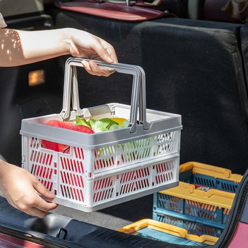 Giỏ nhựa đựng đồ mua sắm gấp gọn