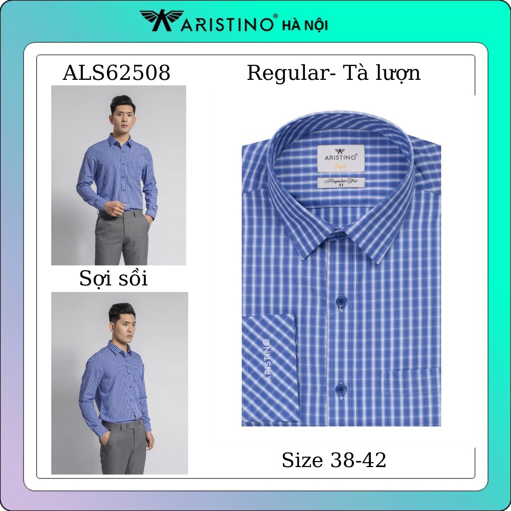 (MAIHSM25K) Áo sơ mi nam dài tay ARISTINO lịch lãm chống nhăn sợi sồi from rộng ALS62508