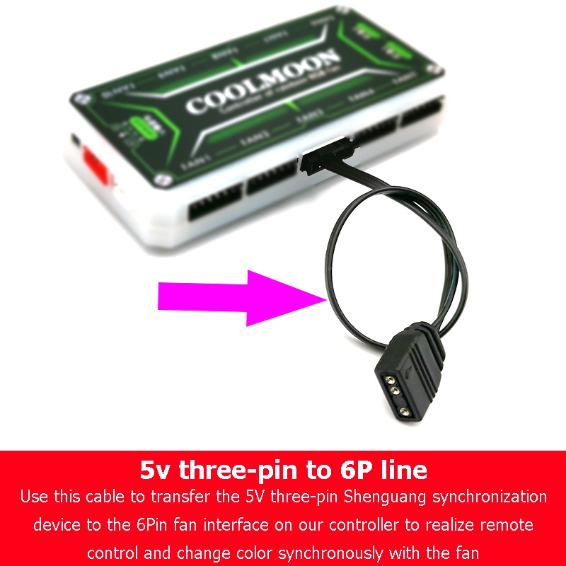 Cáp ChuyểN ĐổI H3C Small 4Pin / 6Pin Sang 5V ARGB 3Pin Cho Coolmoon