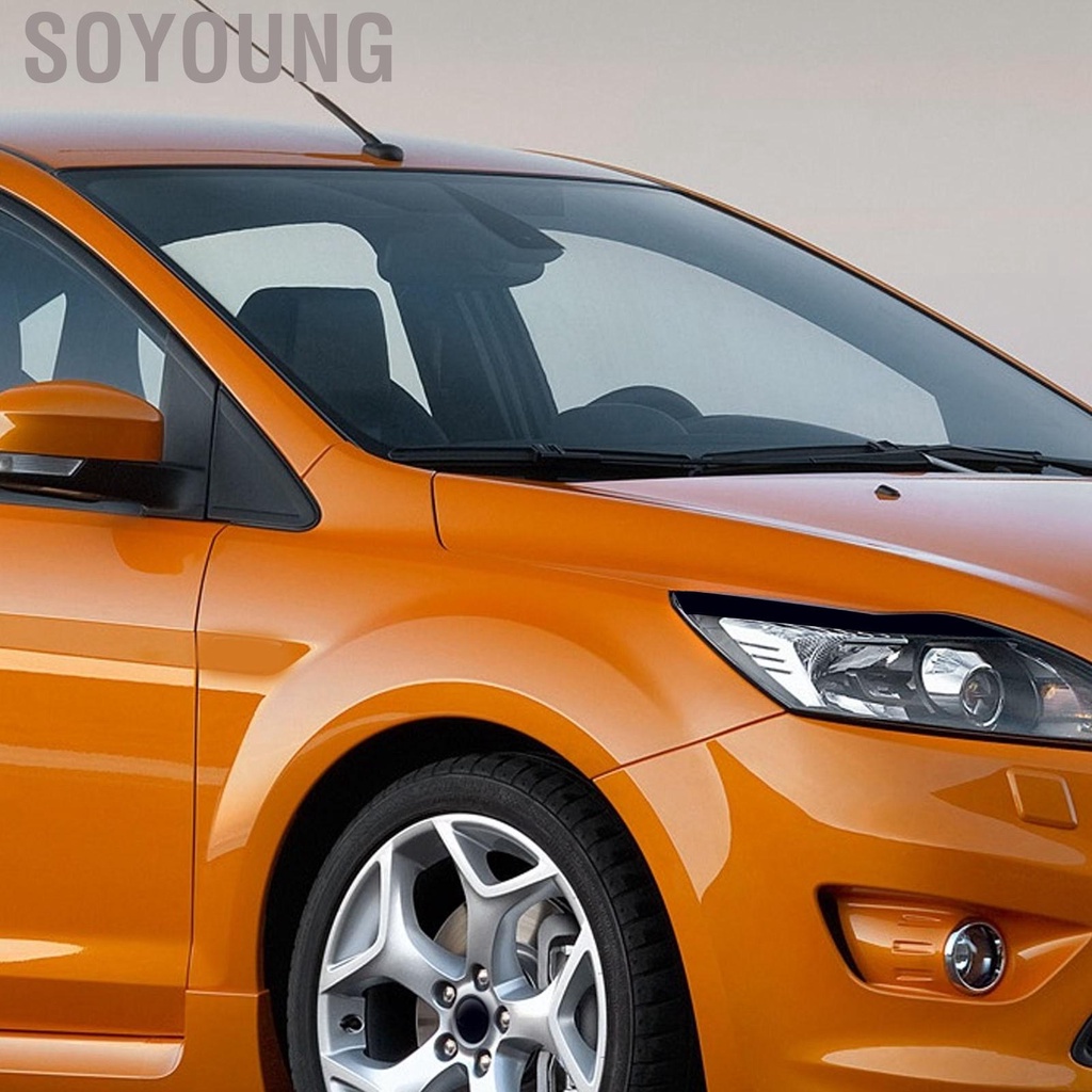 Soyoung 2 Pcs Headlight Eyebrow Front Left Right Light Eyelid Trim Cover Replacement for Ford Focus MK2 2008‑2011