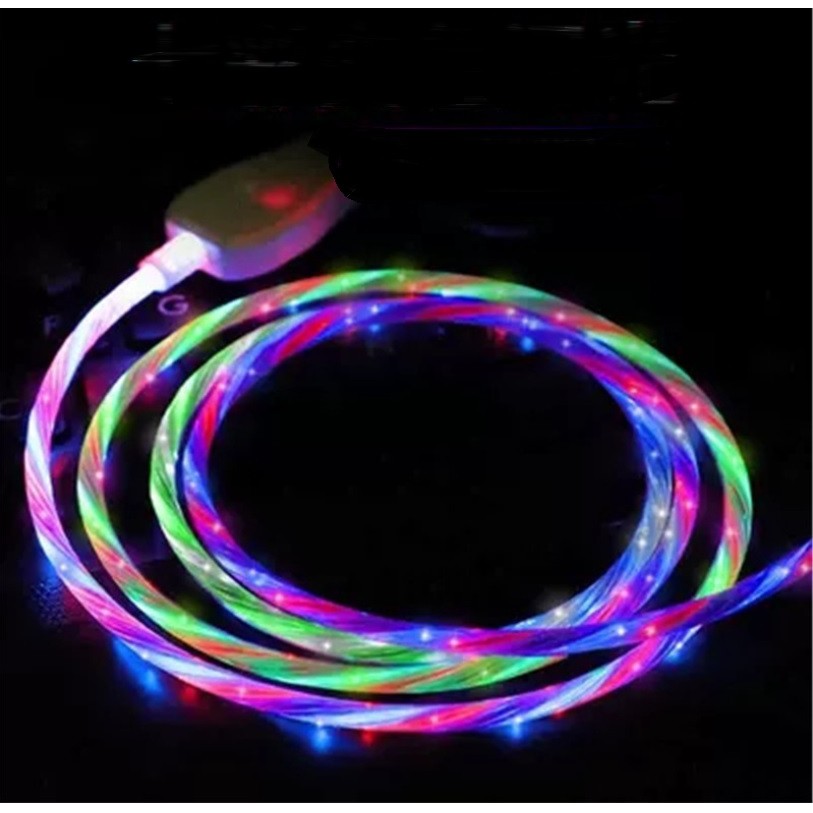 Cáp sạc nhanh 2.4A có đèn phát sáng cho iphone và samsung JM88