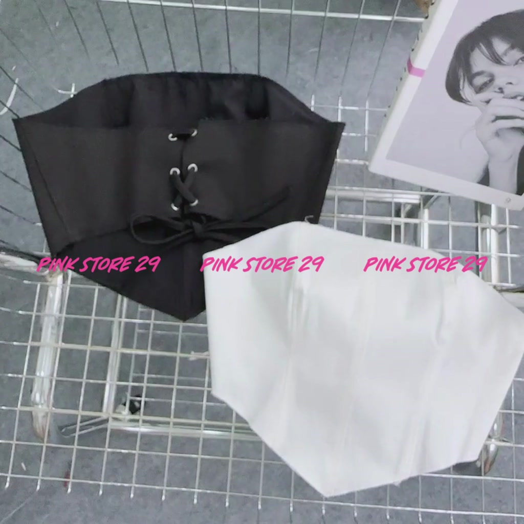 Áo ống vạt nhọn PINKSTORE29 viền kiểu có dây cột lưng, phong cách gợi cảm A5622 | BigBuy360 - bigbuy360.vn