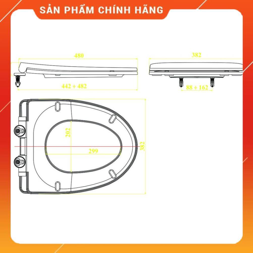 (FREESHIPP) Nắp bàn cầu đóng êm HA37, siêu bền, nhựa ABS, hàng Việt Nam chất lượng cao