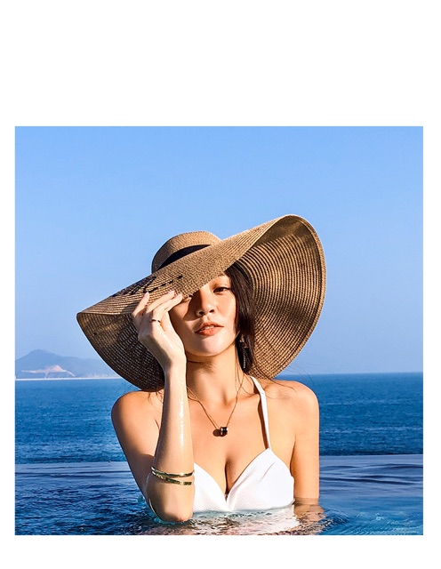 Mũ cói thời trang du lịch biển - Khăn turban