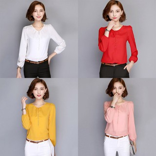 Áo voan công sở tay dài