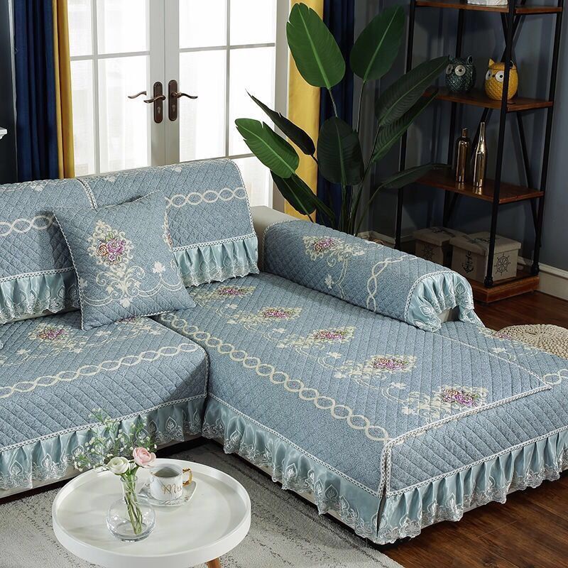 Vỏ Bọc Đệm Ghế Sofa Bốn Mùa Thông Dụng Chống Trượt Họa Tiết Đơn Giản Hiện Đại