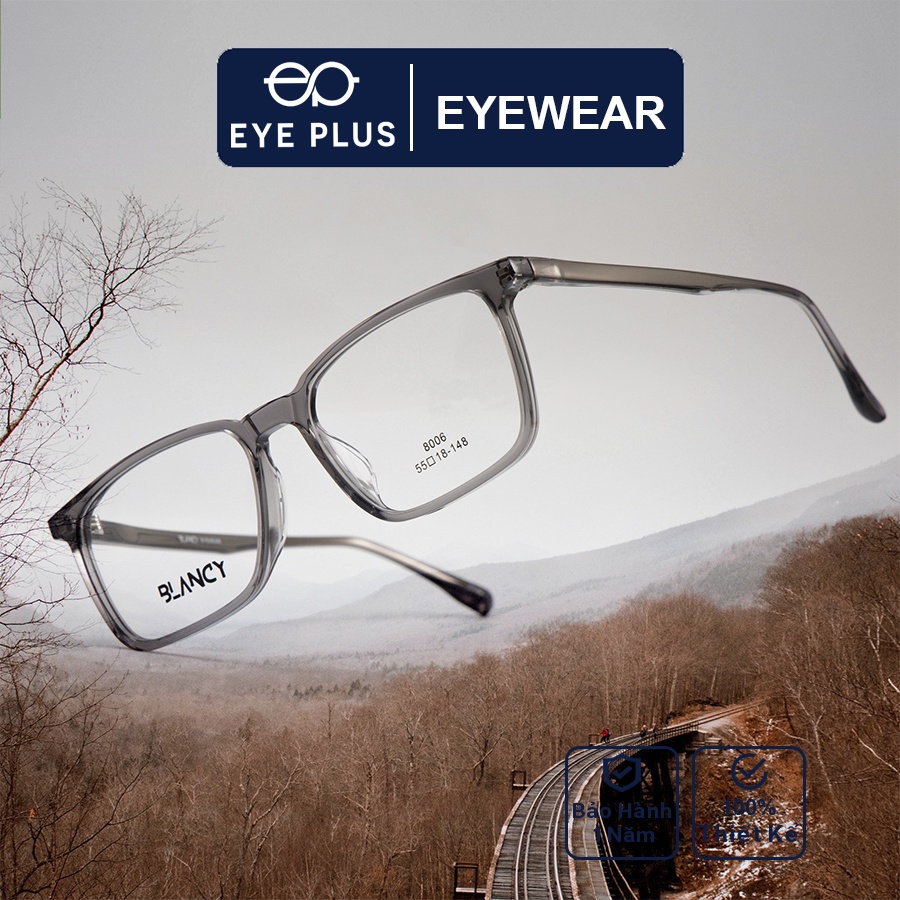 Gọng kính cận nam nữ EYE PLUS dáng vuông to Blancy-8006
