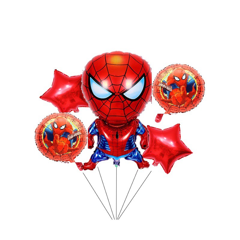 SALE TẾT - Combo 5 bóng hình chủ đề siêu anh hùng - người nhện - người dơi - đội trưởng mỹ - người sắt