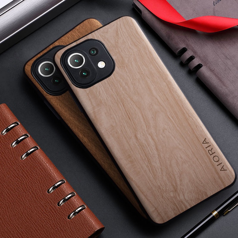 Ốp Bao Da Điện Thoại Vân Gỗ Tre Cho xiaomi mi 11 lite ultra 5g mi 11 lite ultra 5g ne Ốp