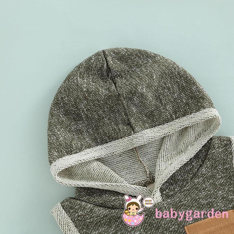 Bộ Áo Hoodie Sát Nách + Quần Short Lưng Cao Thời Trang Mùa Hè Cho Bé Trai 0-3 Tuổi