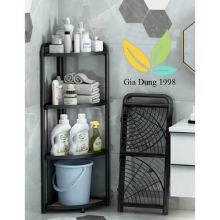 Kệ xếp mở góc tường ⚡️ siêu hot ⚡️ kệ góc tường thép carbon mạ sơn tĩnh điện 3/4 tầng