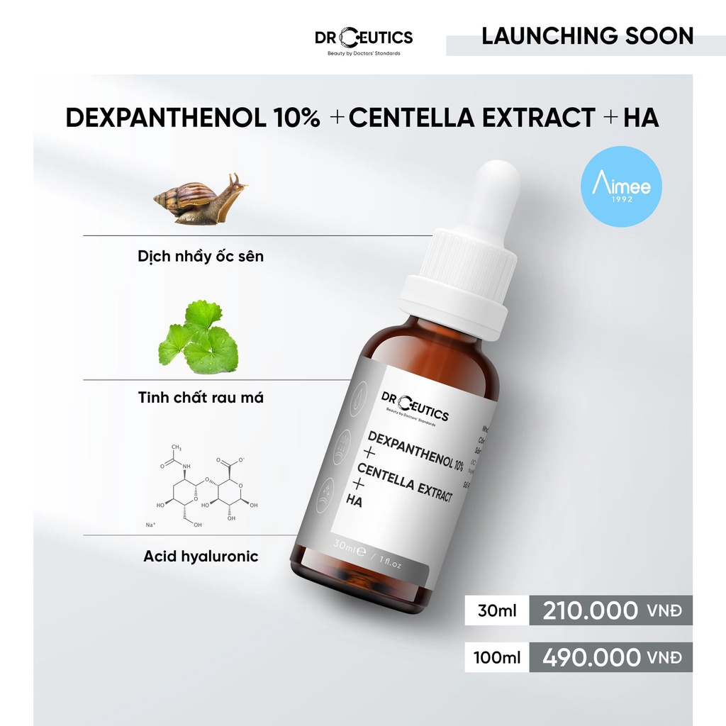 Serum B5 DrCeutics Cấp Ẩm Và Phục Hồi Da Dexpanthenol 10% + Centella Extract + HA 30ml [Aimee1992]