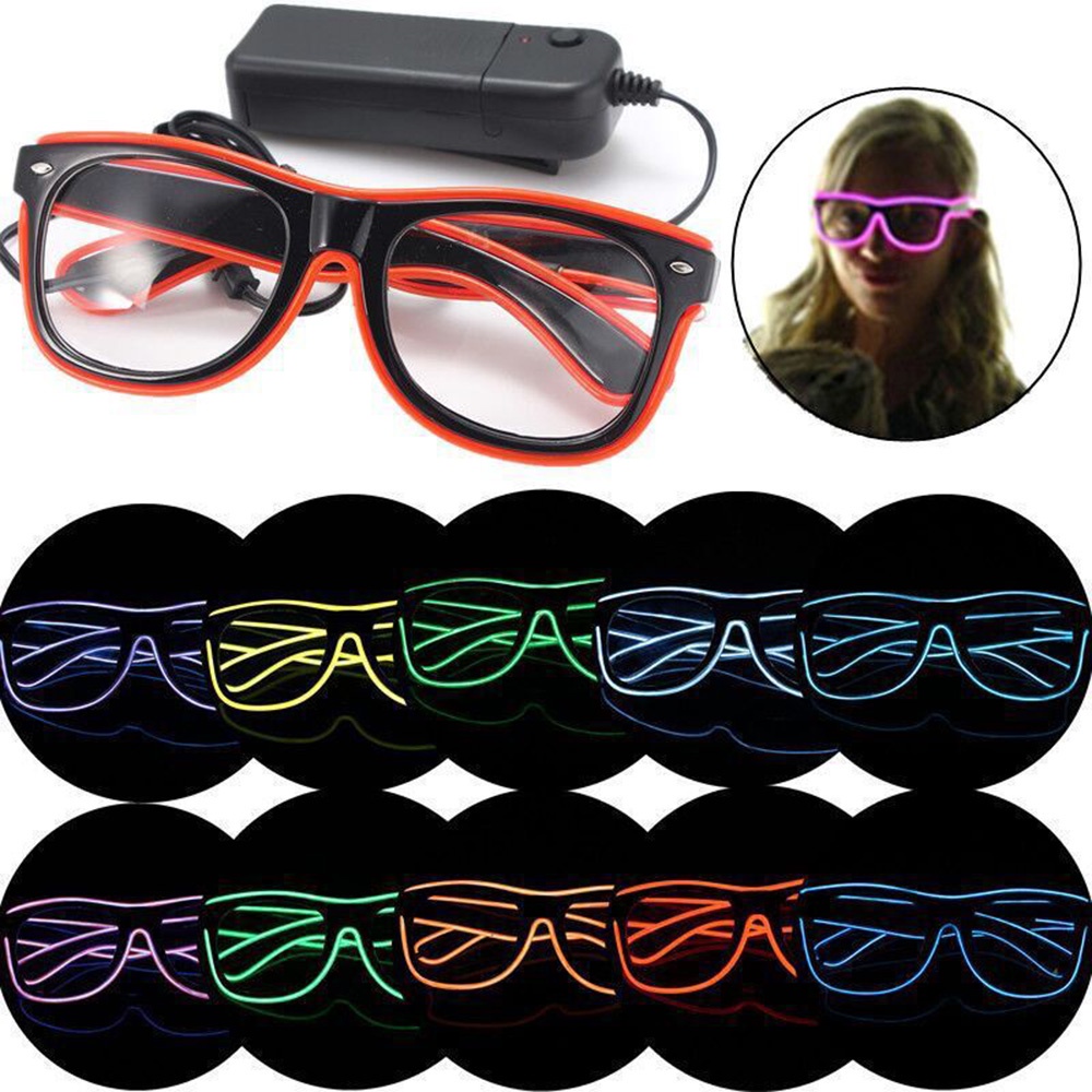 Mắt Kính Có Đèn LED Neon Nhiều Màu Sắc Vui Nhộn Dùng Trang Trí Halloween / Giáng Sinh