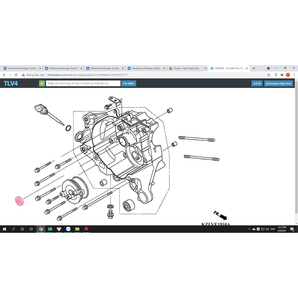 PHỚT MÂM LỬA VISION ZIN HONDA