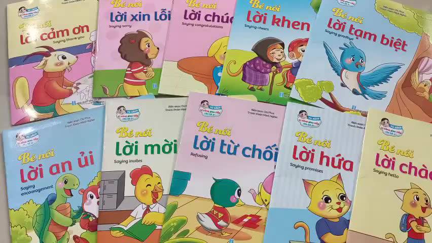 Sách -Combo 10 Cuốn  Truyện tranh Ehon Kỹ Năng Giao Tiếp Cho Bé 2 Tuổi Song Ngữ Kèm File Nghe có túi 10 cuốn | BigBuy360 - bigbuy360.vn