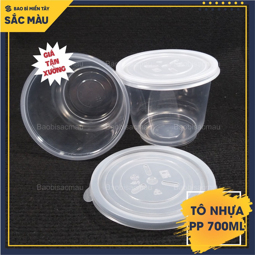 Sét 50 Tô nhựa PP 700ml Mekong kèm nắp