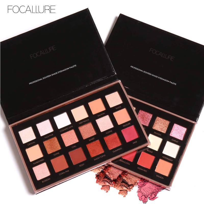 PHẤN MẮT FOCALLURE WE CARE YOUR FAVORS 18-COLOR EYESHADOW PALETTE #01 BRIGHT LUX