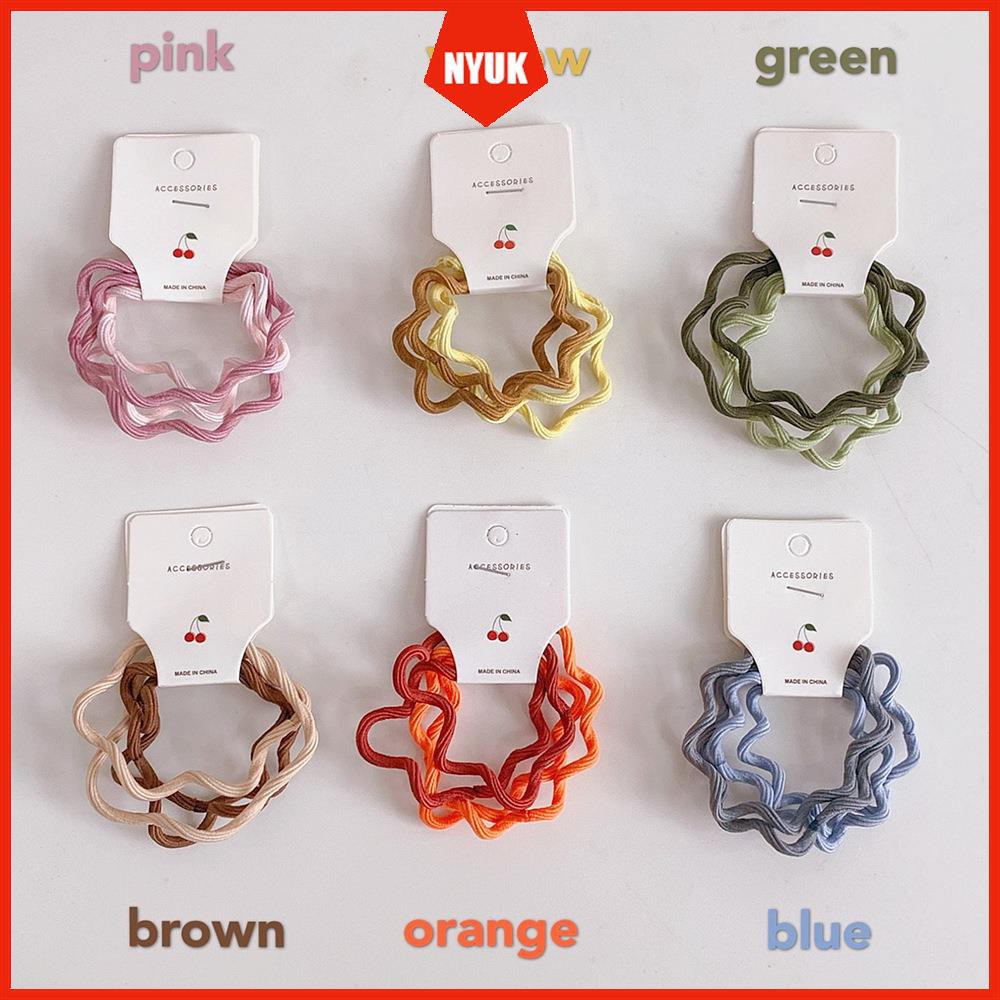 Set 4 Dây Cột Tóc Co Giãn Phong Cách Hàn Quốc Cho Nữ
