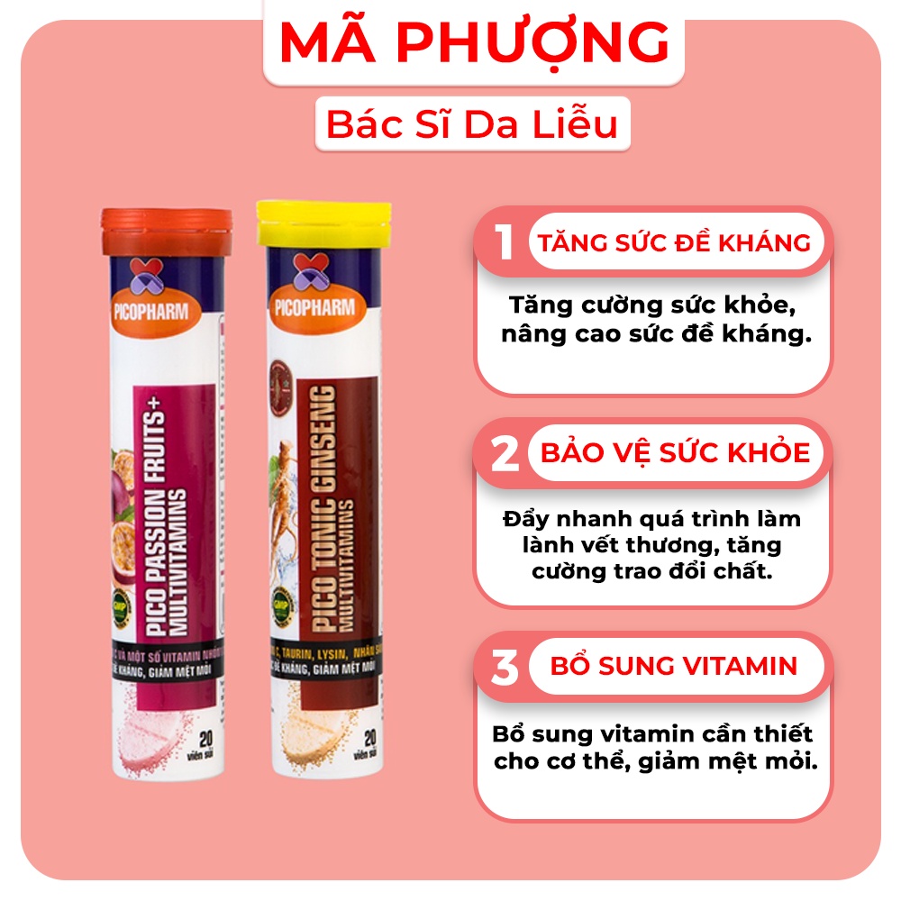 Viên sủi C bổ sung vitamin C tăng đề kháng, tăng cường hệ miễn dịch - Hàng Chính Hãng - Dược Mỹ Phẩm Bác Sĩ Mã Phượng