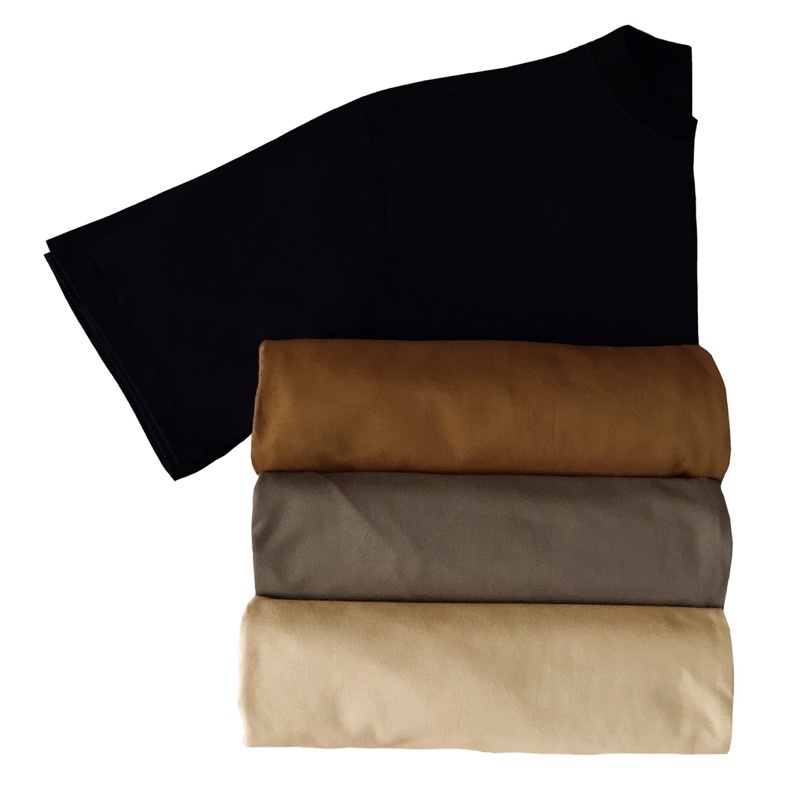 Áo Thun Trơn Tay Lỡ Cổ Tròn Unisex, Màu Cream, Oversize, Vải 100% cotton, Thoáng Mát. | BigBuy360 - bigbuy360.vn
