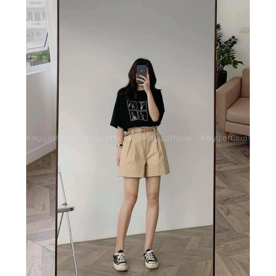 Set đồ nữ cá tính Ulzzang đi chơi mua hè giá rẻ Áo phông tay lỡ quần short SNOOPY SDN01 | BigBuy360 - bigbuy360.vn