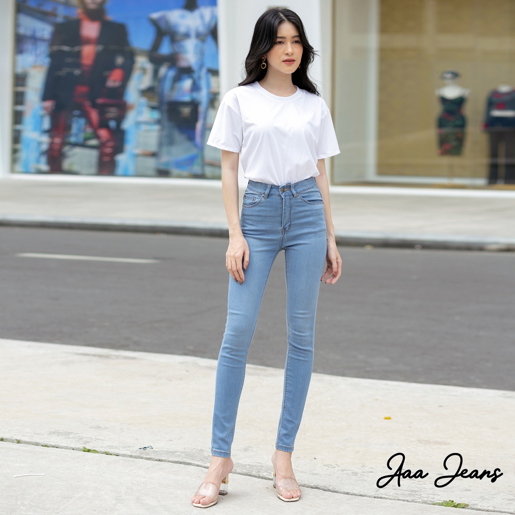 Quần Jean Nữ Lưng Cao Skinny Tôn Dáng Có Nhiều Màu Aaa Jeans