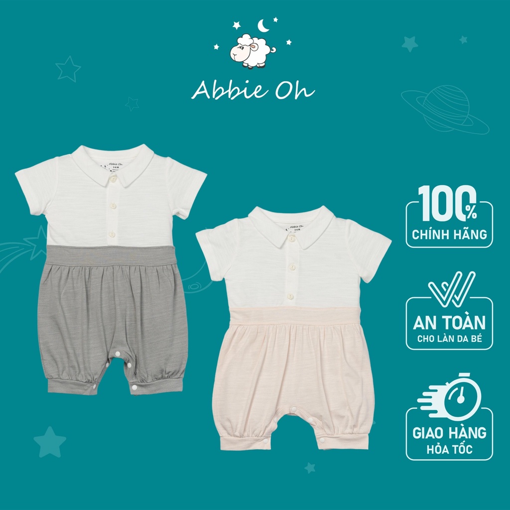 Bộ quần áo Bodysuit liền thân cộc tay cài thẳng ABBIEOH cho bé gái 0-24 tháng B047 SS19