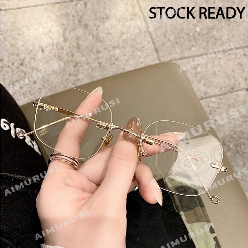 Mắt kính thời trang không gọng chống ánh sáng xanh kiểu cổ điển trẻ trung dành cho nữ