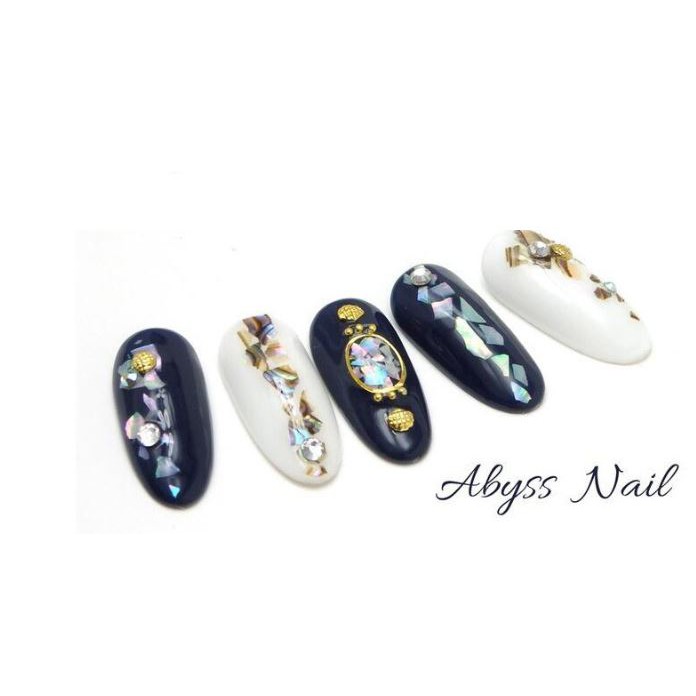 Set 12 hũ xà cừ miếng trang trí móng