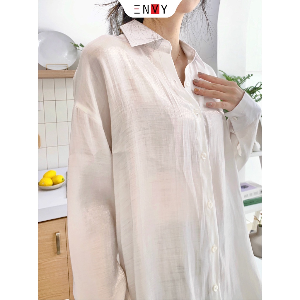 Áo sơ mi thắt nơ xẻ lưng ENVY S201