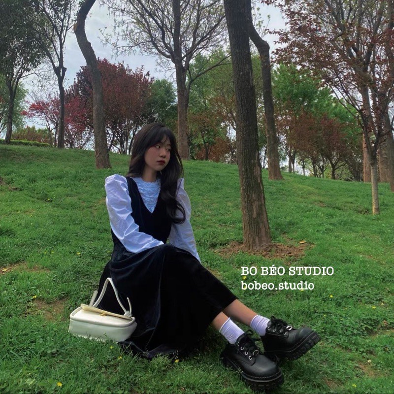 GIÀY ĐẾ BẰNG O2021 LEATHER PLATFORM OXFORD SHOES - GIÀY ULZZANG ĐẾ BẰNG MẪU MỚI 2021 ĐẾ CAO 4CMNA