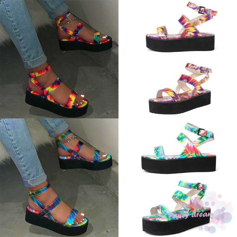 Giày Cao Gót Sandal Nữ Hở Ngón Quai Đeo Mắt Cá Chân Nhiều Màu