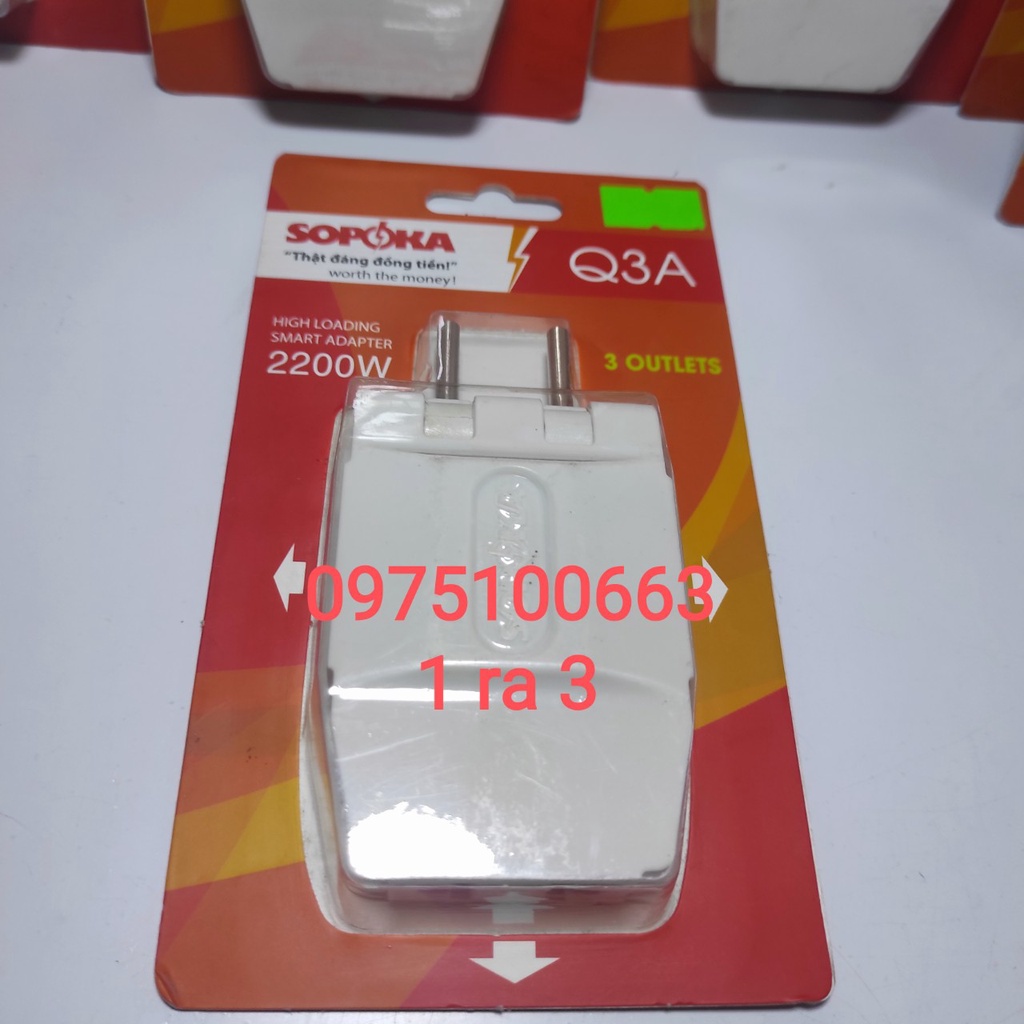 Ổ chia 3 -5 Sopoka - Phích cắm điện thông minh 1 chia 3 , 1 chia 5 SOPOKA Q3T/5T  - Phích cắm điện