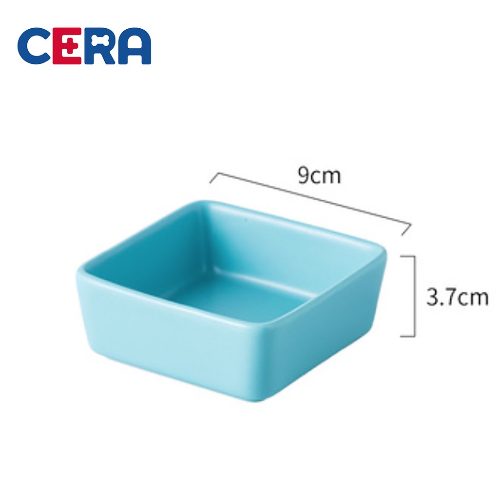 Bát Ăn Sứ Vuông Cao Cấp Cho Mèo (9x3.7 cm) - Bát Ăn 003