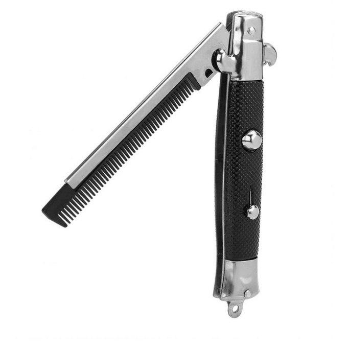 Lược bấm hộp vàng siêu ngầu Switch Blade Comb - CHẤT LIỆU THÉP | Chải Pomade & Sáp