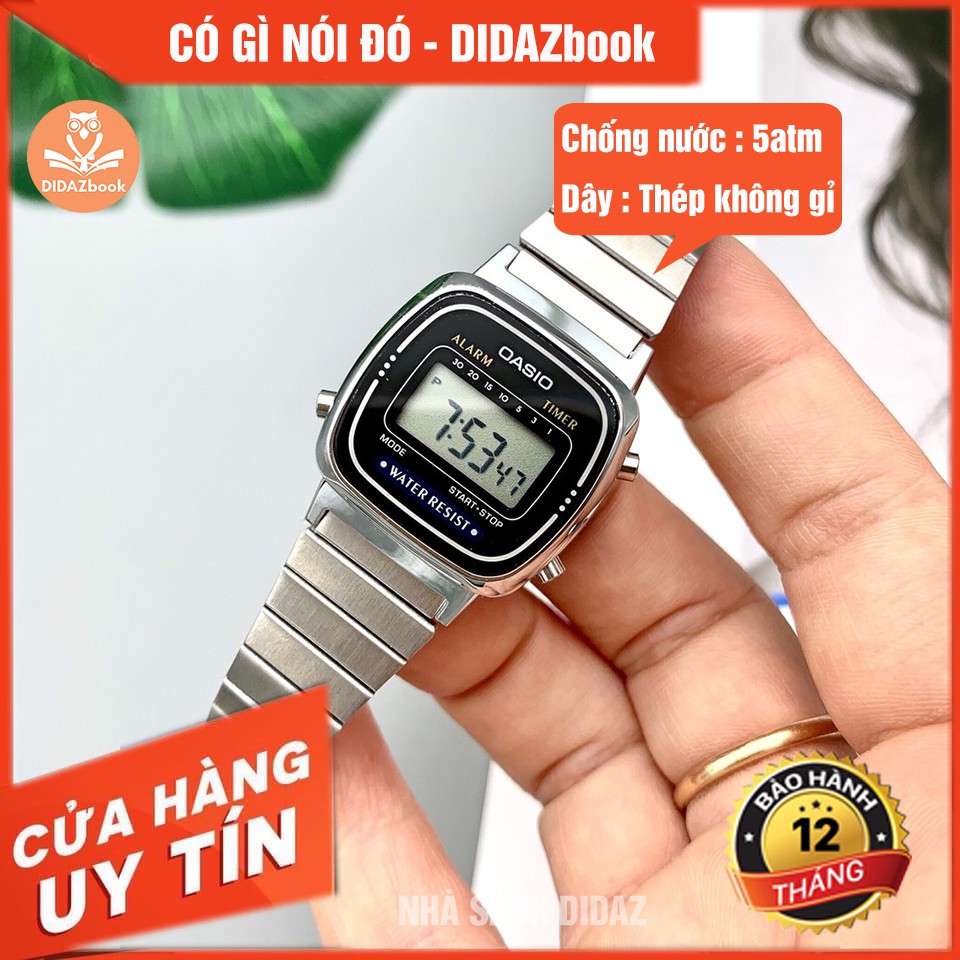 đồng hồ điện tử nữ OASIO LA670VT vintage thiết kế classic phiên bản mini huyền thoại chống nước 5atm