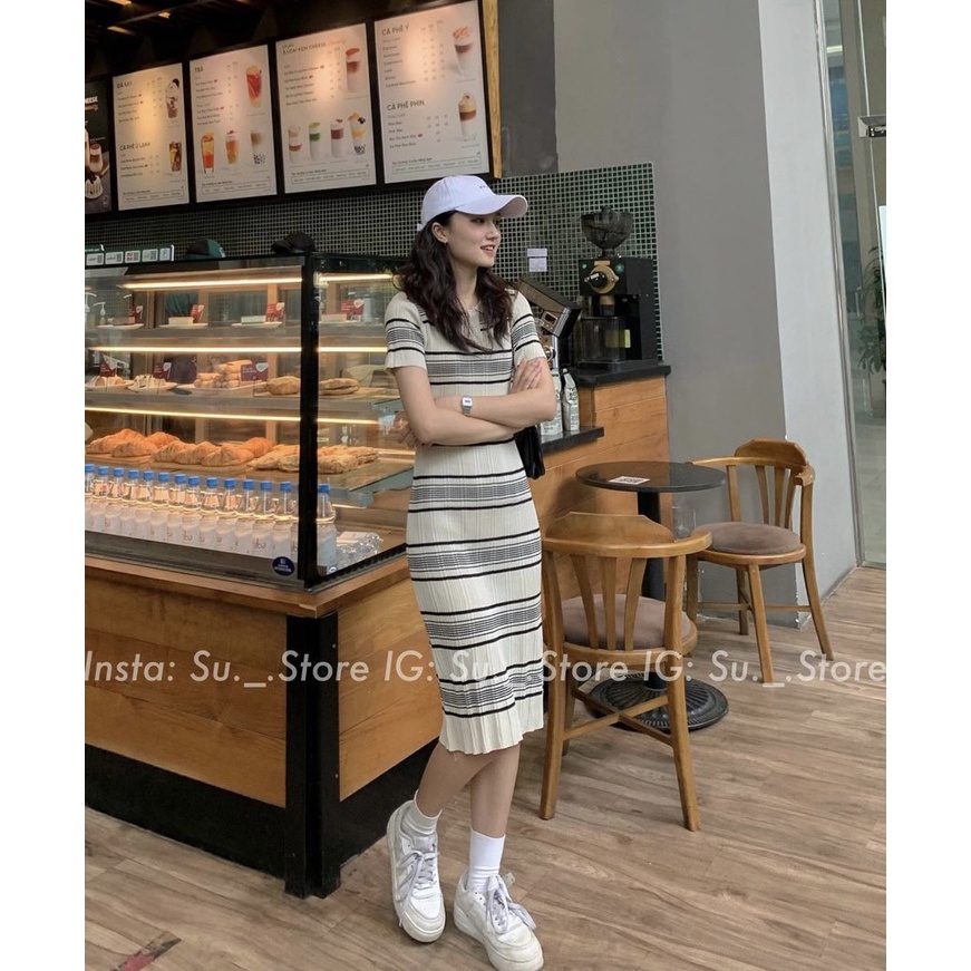 Váy body mongtoghi kẻ cổ polo vaylenkebody