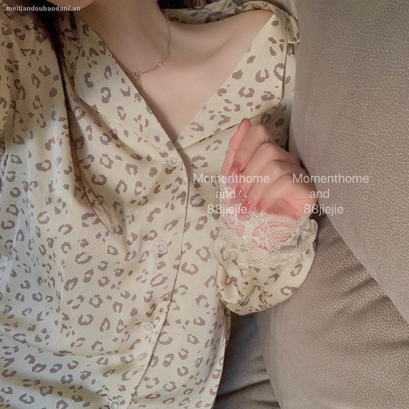 Bộ Đồ Ngủ Pijama Dài Tay Họa Tiết Da Báo Quyến Rũ Cho Nữ | BigBuy360 - bigbuy360.vn